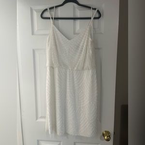 Adrianna Papell white beaded dress